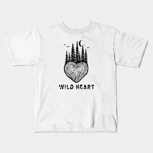 Wild Heart, Wildlife, Into the Wild, Forest Kids T-Shirt